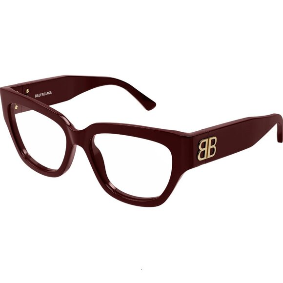 NWT BALENCIAGA EYEGLASSES WOMEN BURGUNDY SQUARE EYEWEAR BALENCIAGA NEW - Picture 1 of 3